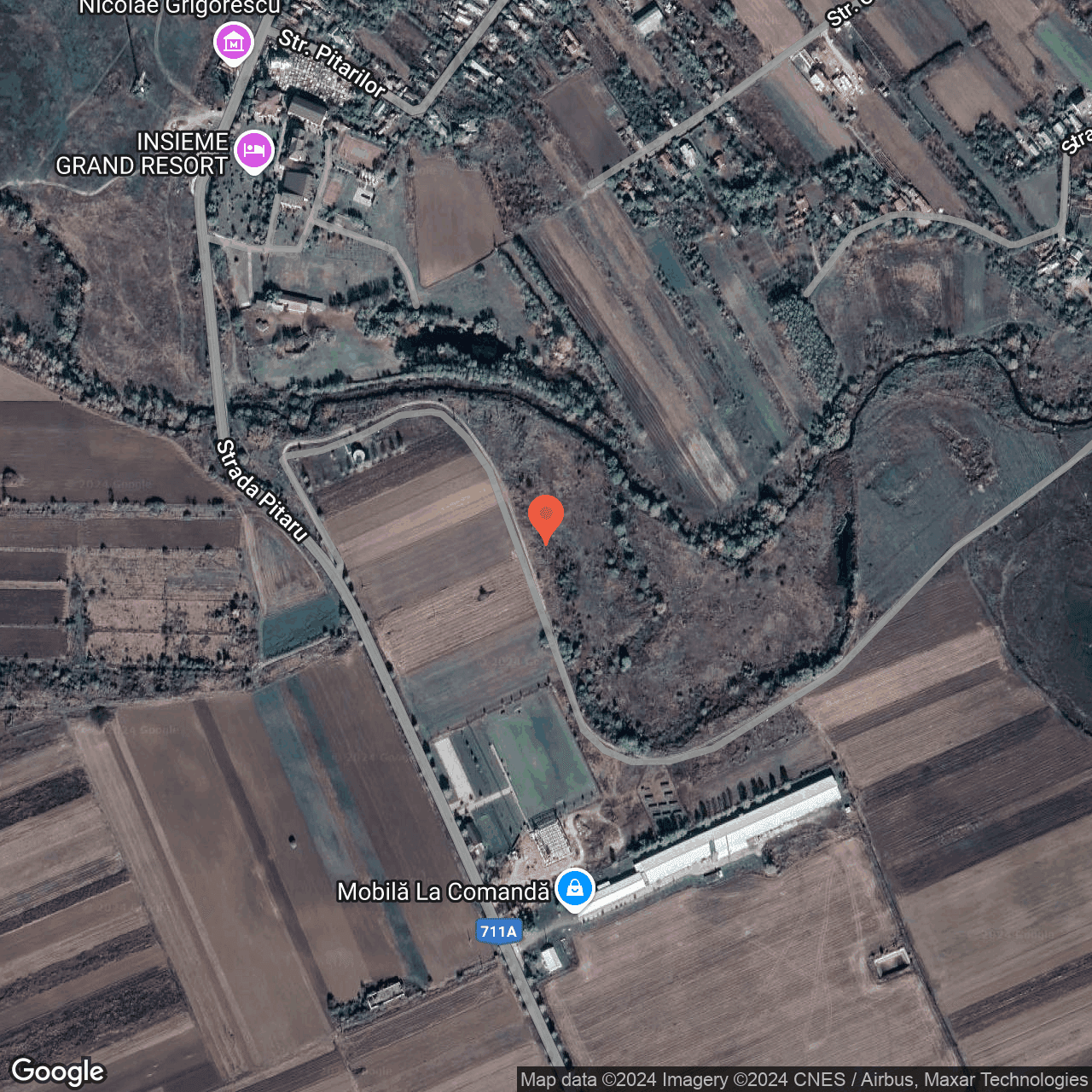 Poza harta hybrid, zoom 16, adresa Pitaru, com.Potlogi, , judetul