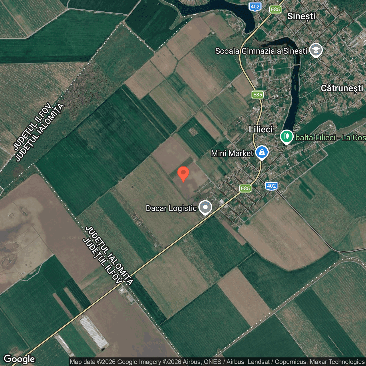 Poza harta hybrid, zoom 14, adresa Lilieci Sinesti Ialomita, , judetul