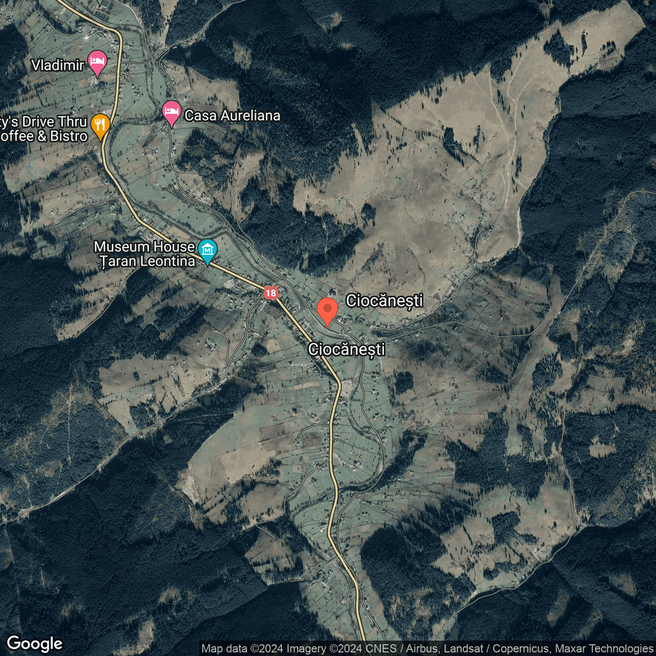 Poza harta hybrid, zoom 14, adresa Ciocanesti Suceava, , judetul