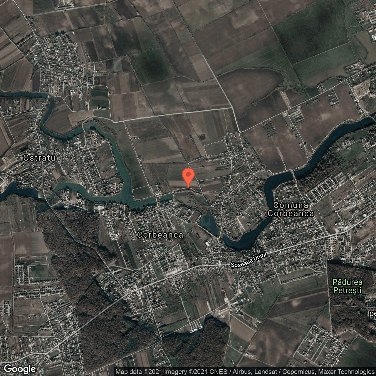 Poza harta hybrid, zoom 14, adresa Mecheaua, Corbeanca, judetul Bucuresti Ilfov