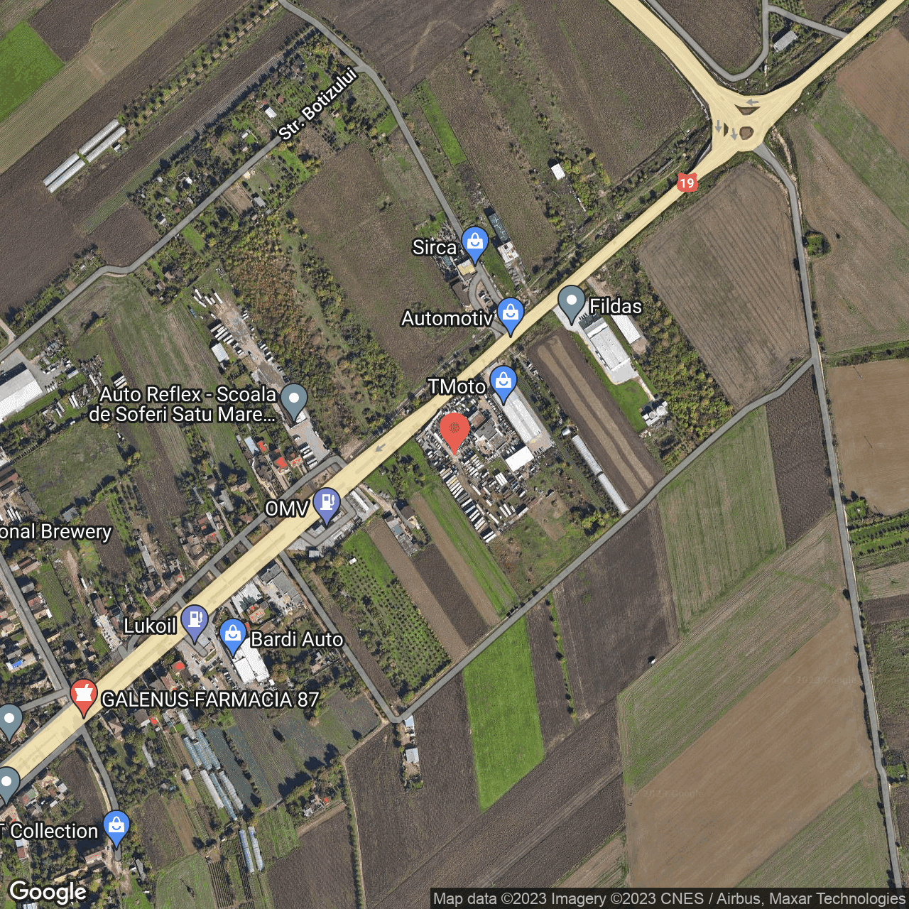 Poza harta hybrid, zoom 16, adresa Satu Mare, str. Botizului, nr. 165, , judetul