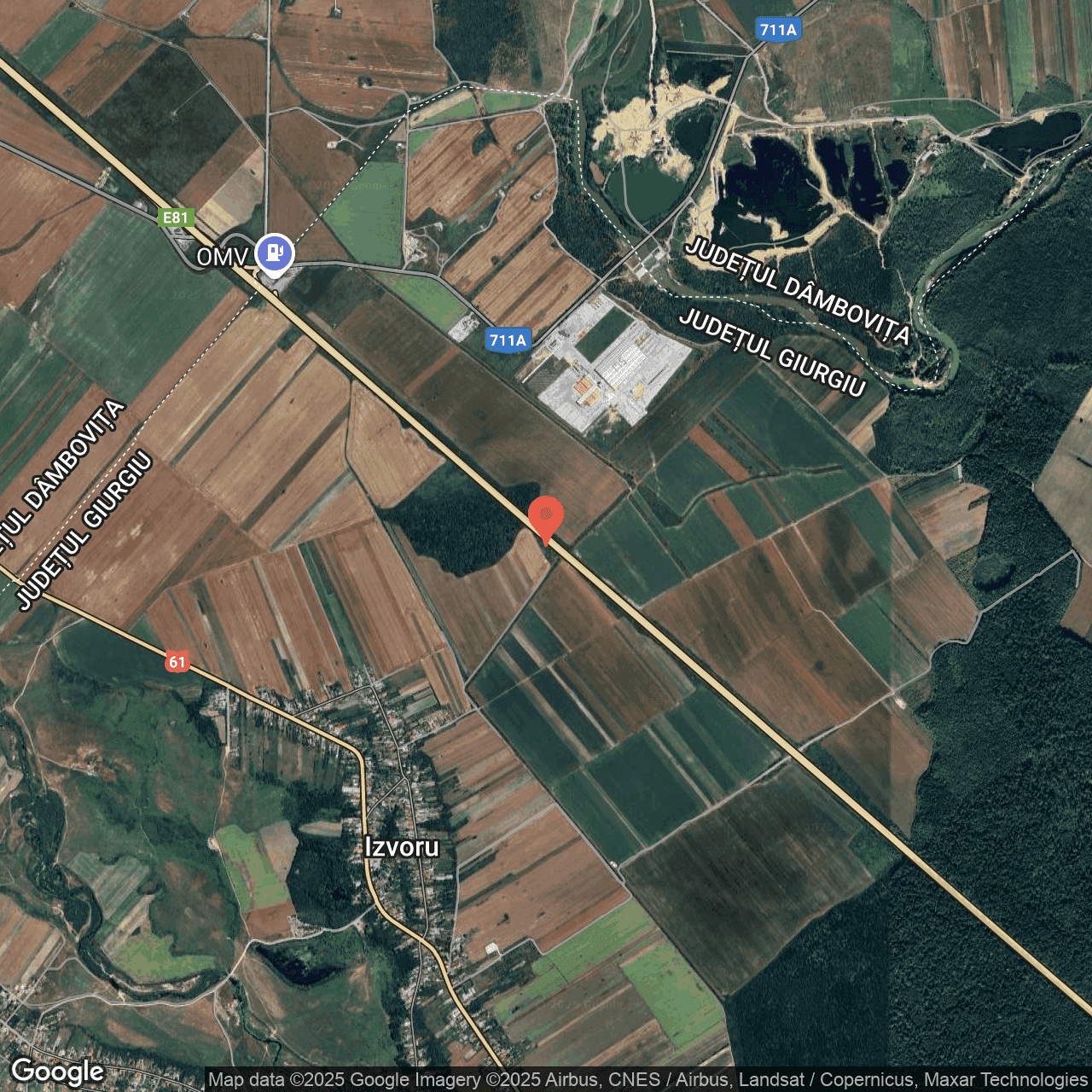 Poza harta hybrid, zoom 14, adresa Vanatorii Mici, sat Izvoru, jud. Giurgiu, , judetul