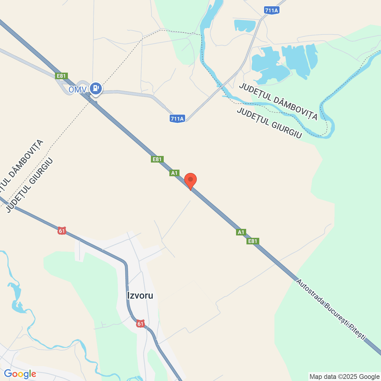 Poza harta streetview, zoom 14, adresa Vanatorii Mici, sat Izvoru, jud. Giurgiu, , judetul