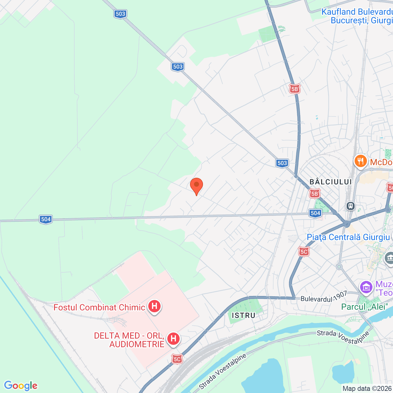 Poza harta streetview, zoom 14, adresa Strada Plopilor Giurgiu, , judetul