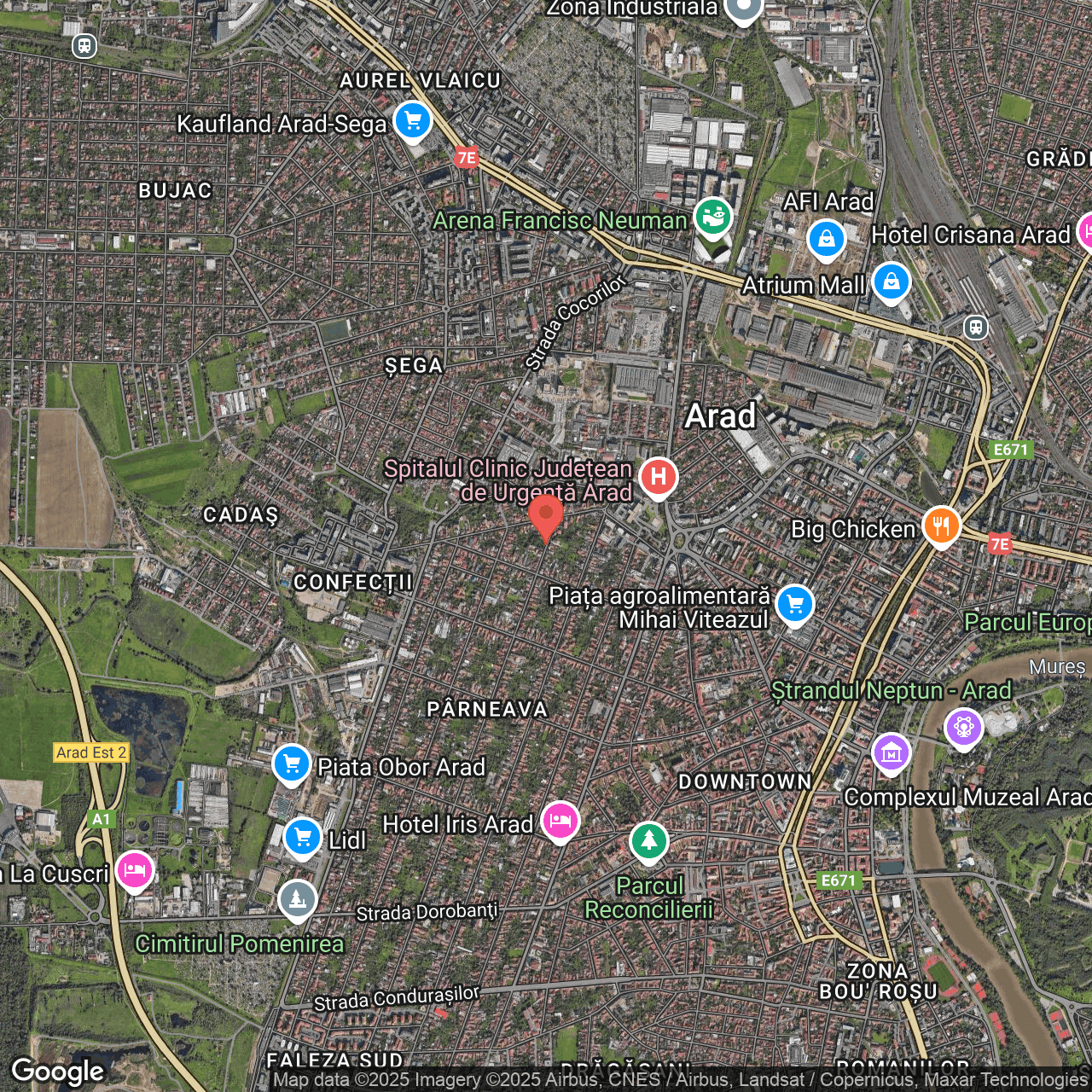 Poza harta hybrid, zoom 14, adresa Arad, str. Clujului nr. 6, , judetul