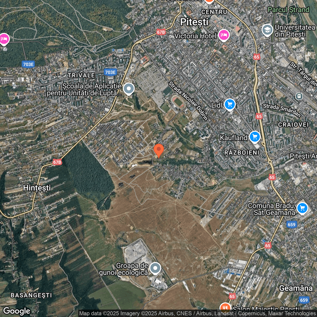 Poza harta hybrid, zoom 14, adresa Aleea Stadionului Pitesti, , judetul