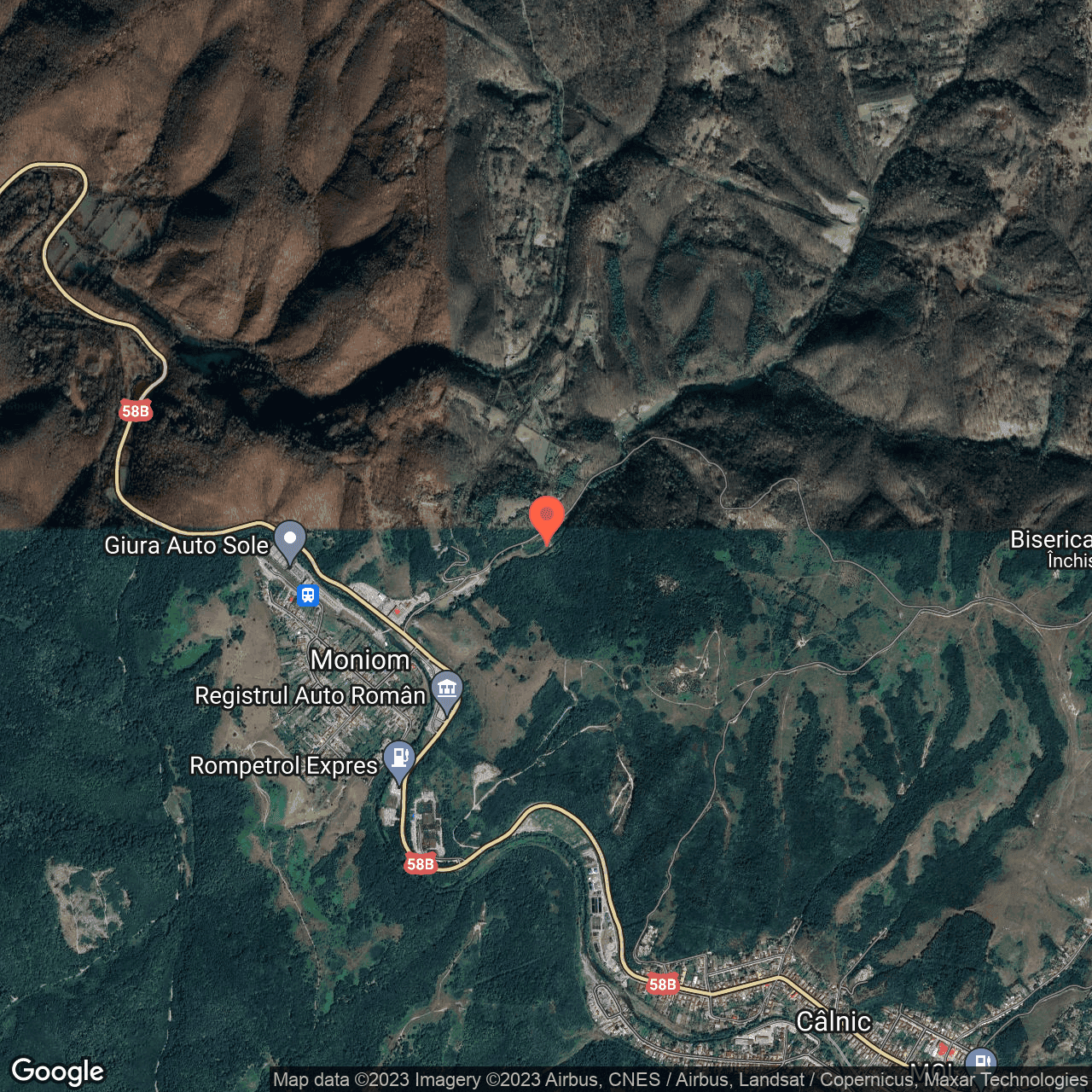Poza harta hybrid, zoom 14, adresa Moniom, , judetul