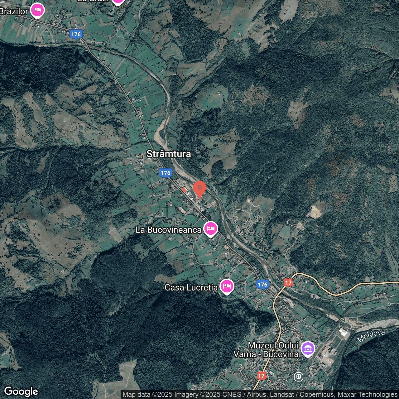 Poza harta hybrid, zoom 14, adresa Vama Suceava, , judetul