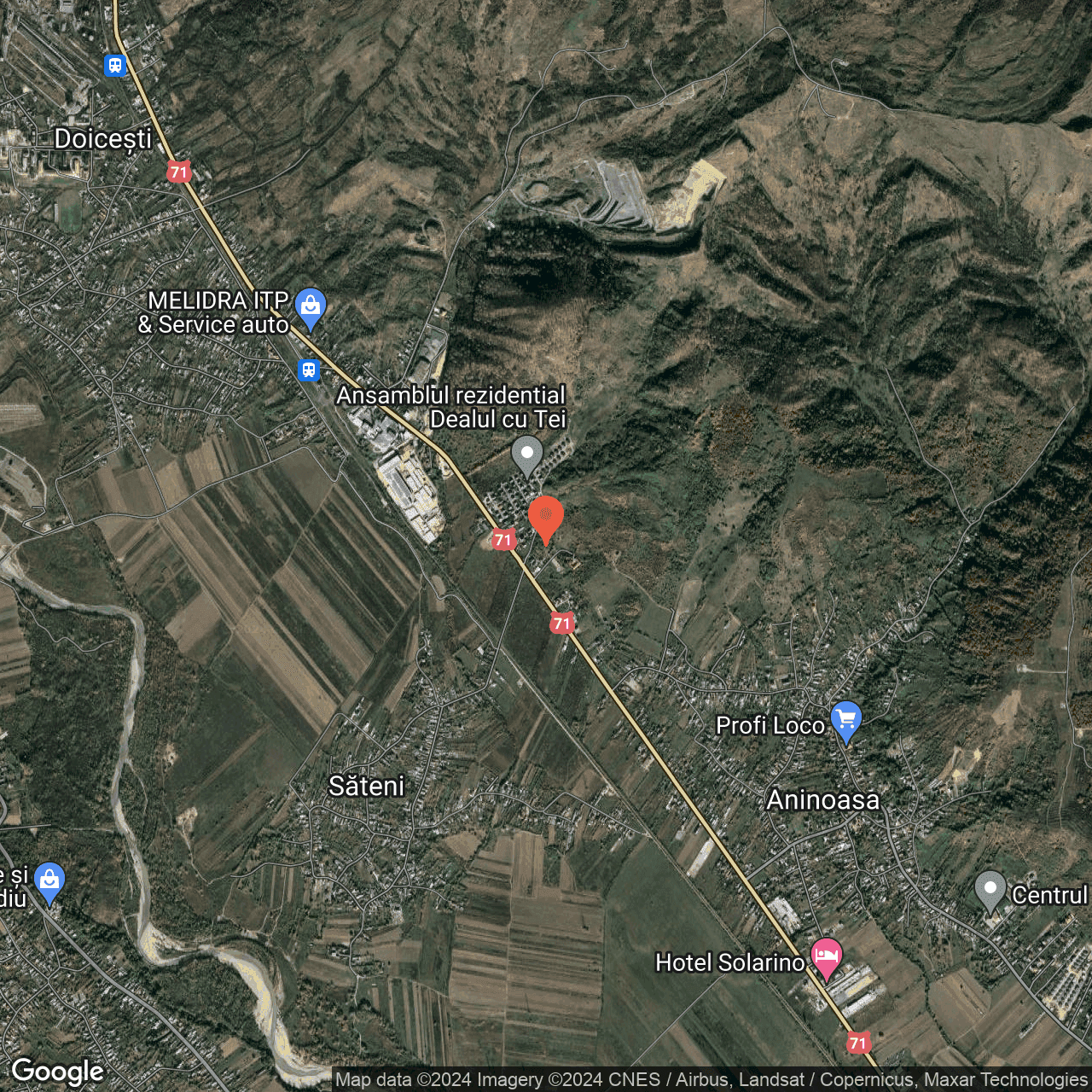 Poza harta hybrid, zoom 14, adresa Aninoasa Dambovita, , judetul