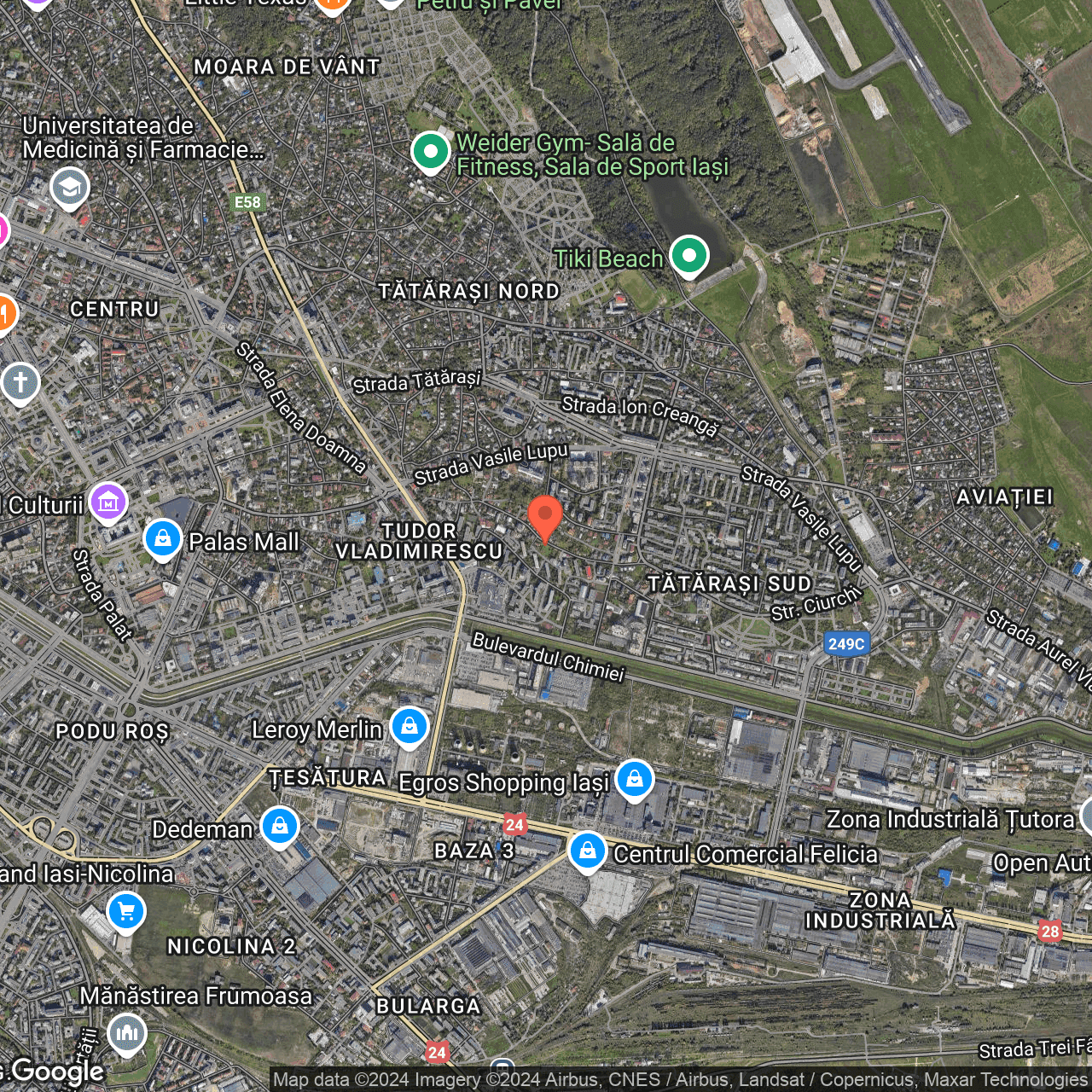 Poza harta hybrid, zoom 14, adresa Strada Ciurchi 66 Iasi, , judetul