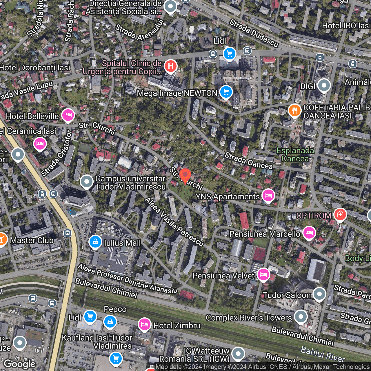 Poza harta hybrid, zoom 16, adresa Strada Ciurchi 66 Iasi, , judetul