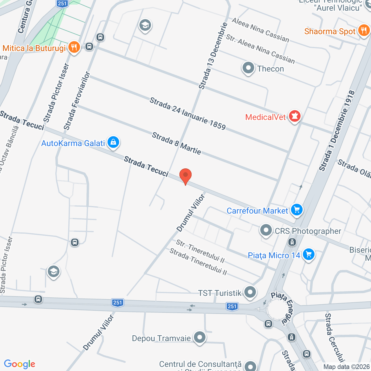 Poza harta streetview, zoom 16, adresa Galați, str. Drumul Viilor nr. 2, , judetul