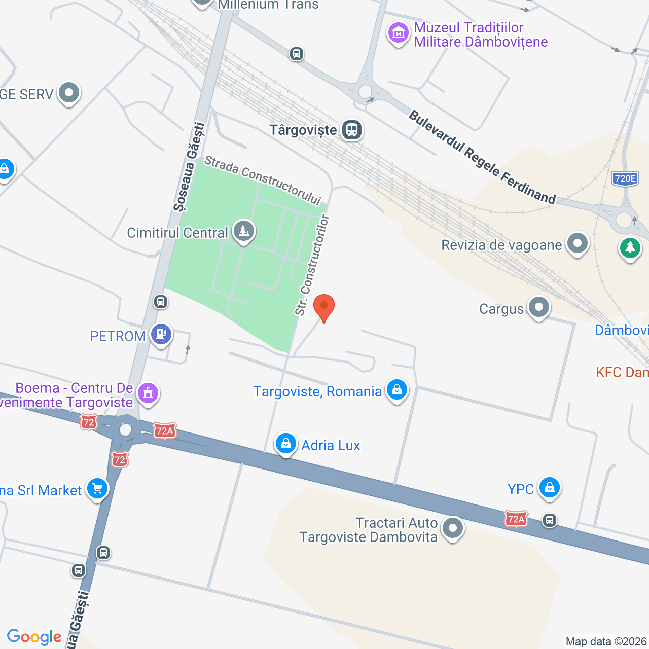 Poza harta streetview, zoom 16, adresa Strada Constructorilor Targoviste, , judetul