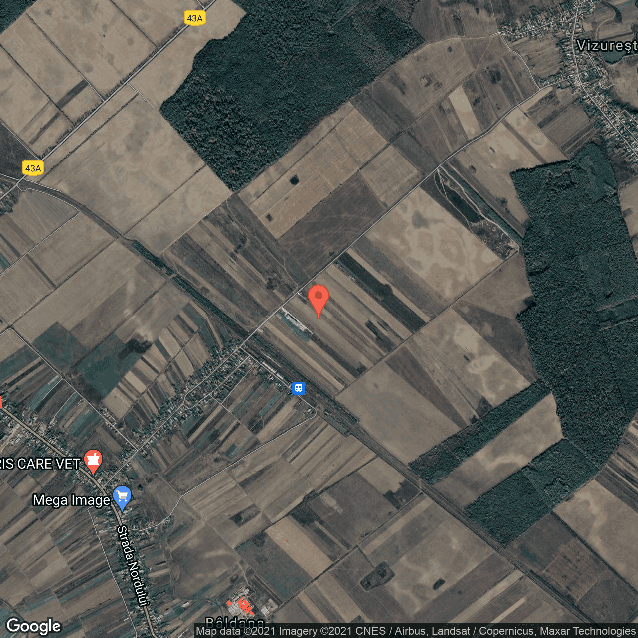 Poza harta hybrid, zoom 14, adresa Racari, Tartasesti, judetul Dambovita