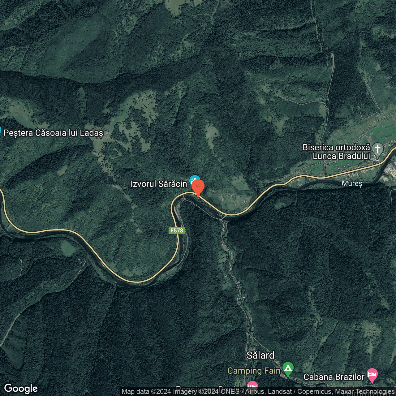 Poza harta hybrid, zoom 14, adresa Lunca Bradului, , judetul