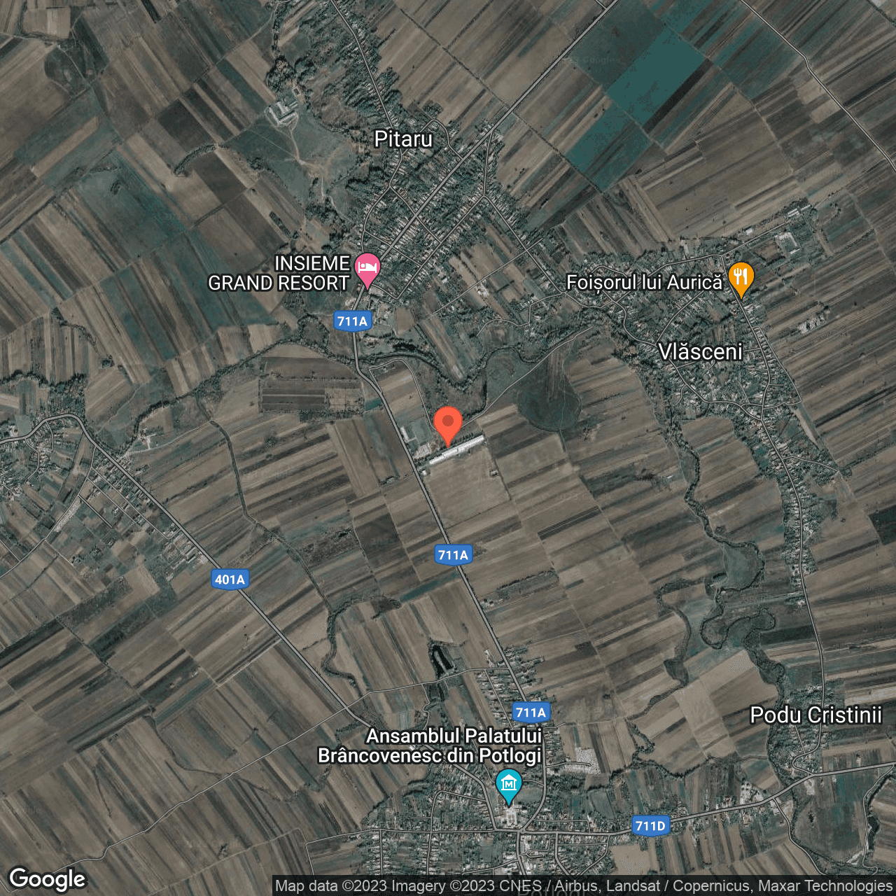 Poza harta hybrid, zoom 14, adresa Potlogi, , judetul