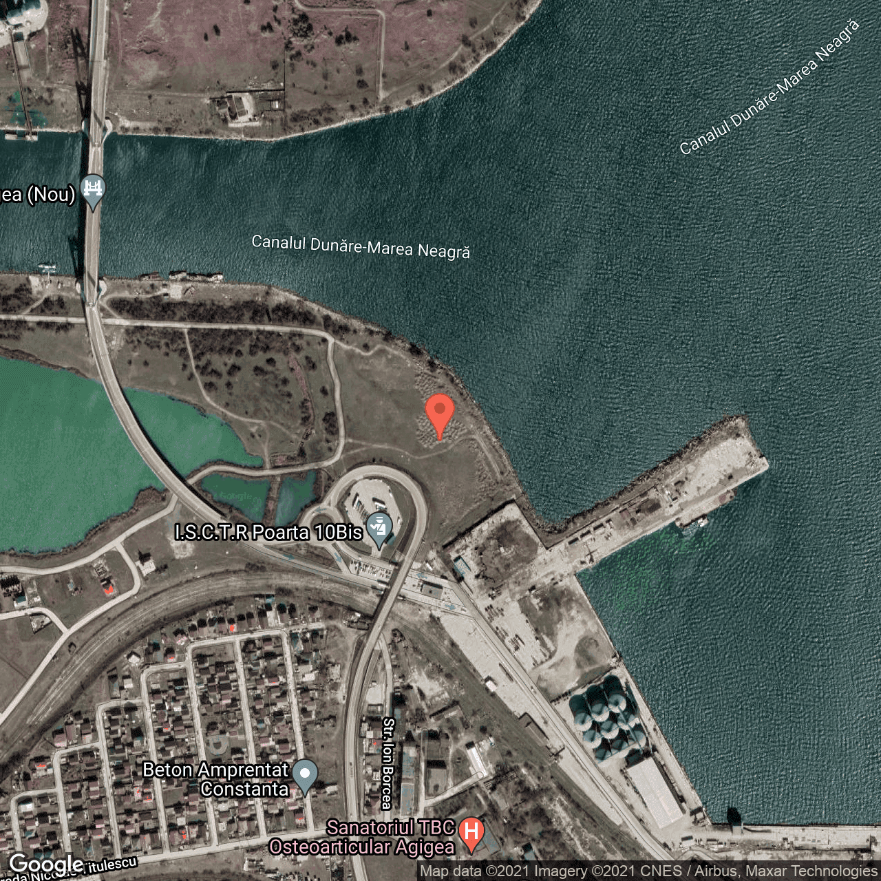 Poza harta hybrid, zoom 16, adresa Agigea, judetul Constanta