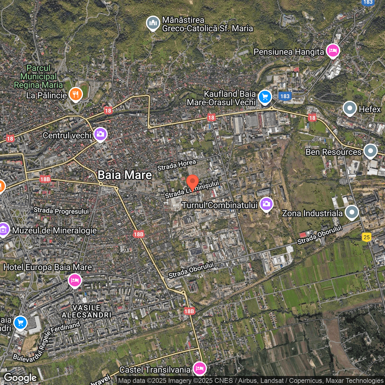 Poza harta hybrid, zoom 14, adresa strada Universității, Baia Mare, , judetul