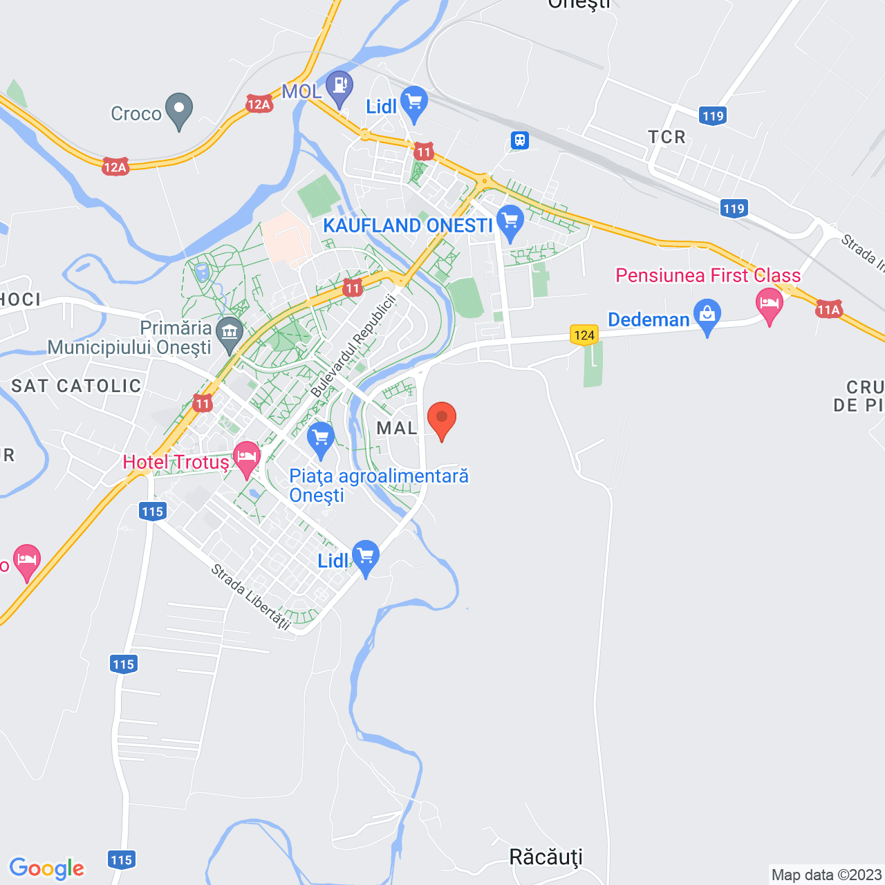 Poza harta streetview, zoom 14, adresa Mihai Bravu 11 Onesti, , judetul