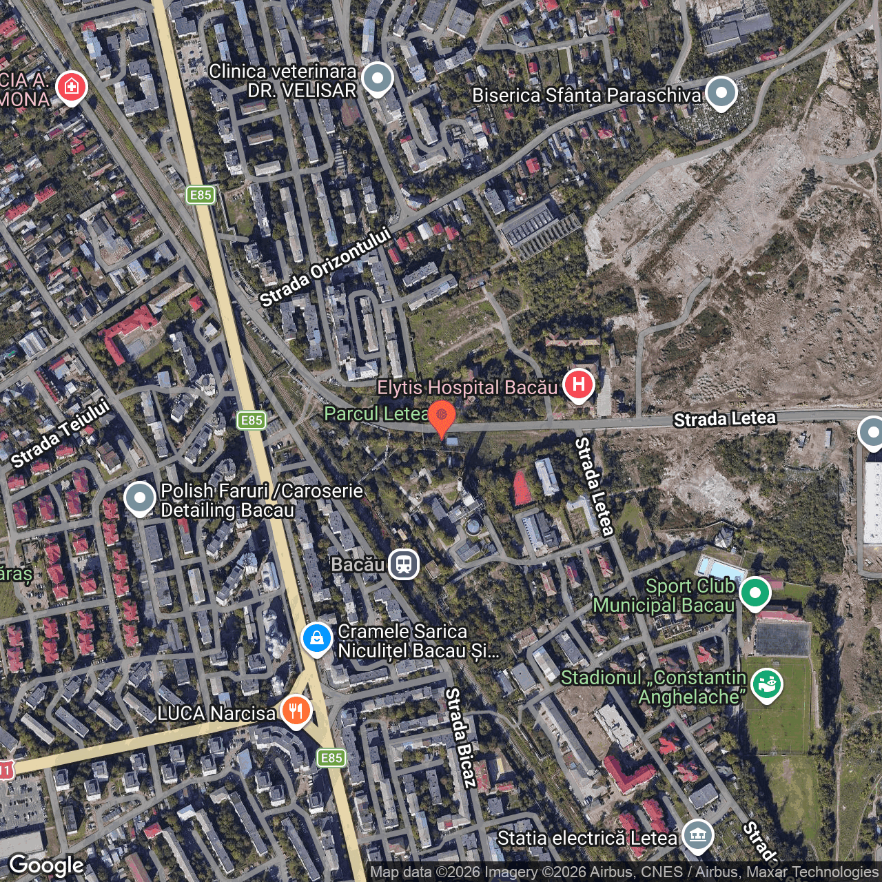 Poza harta hybrid, zoom 16, adresa Strada Letea Bacau, , judetul