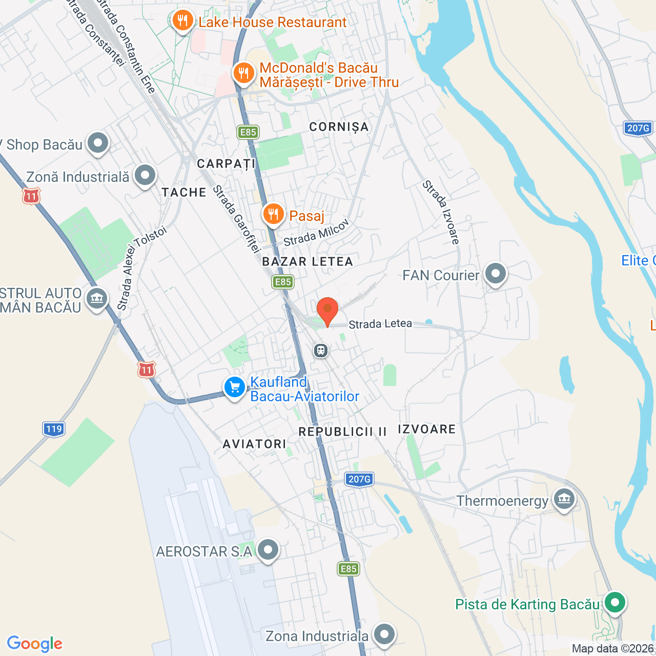 Poza harta streetview, zoom 14, adresa Strada Letea Bacau, , judetul