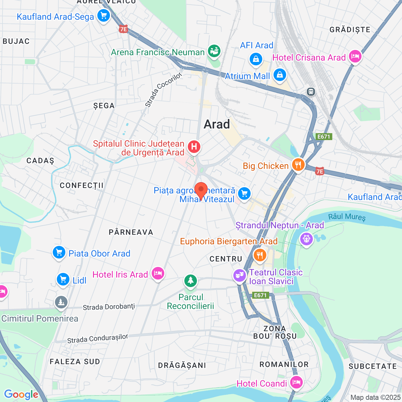 Poza harta streetview, zoom 14, adresa Arad, str. Aron Cotrus, nr. 2, , judetul