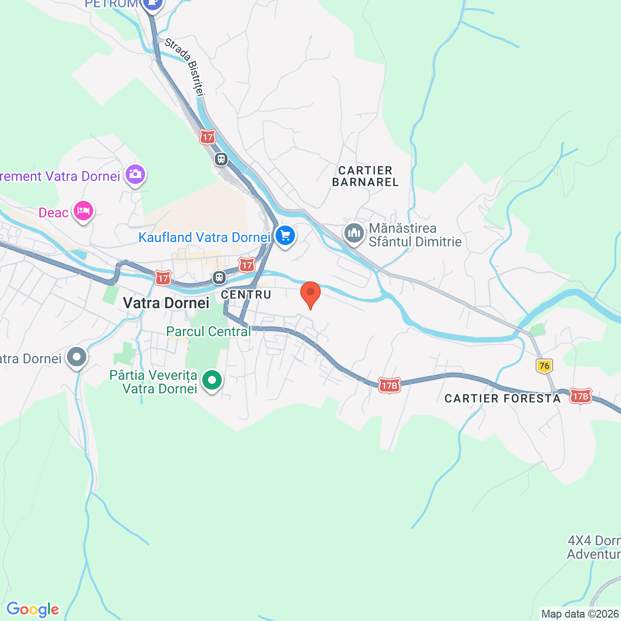 Poza harta streetview, zoom 14, adresa Vatra Dornei, str. Oborului, nr. 44b, judetul Suceava, , judetul