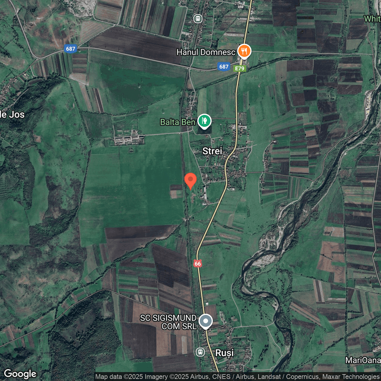 Poza harta hybrid, zoom 14, adresa Strei, oraș Călan, , judetul