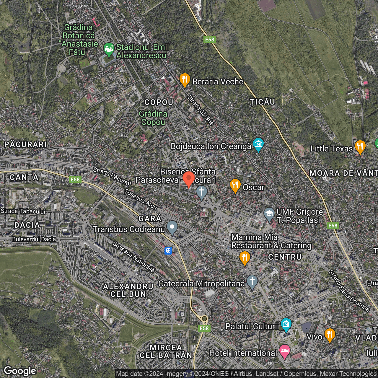 Poza harta hybrid, zoom 14, adresa Iasi, Aleea Pedagogica nr.2, , judetul