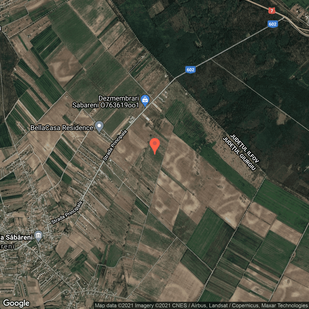 Poza harta hybrid, zoom 14, adresa Săbăreni, Sabareni, judetul Giurgiu