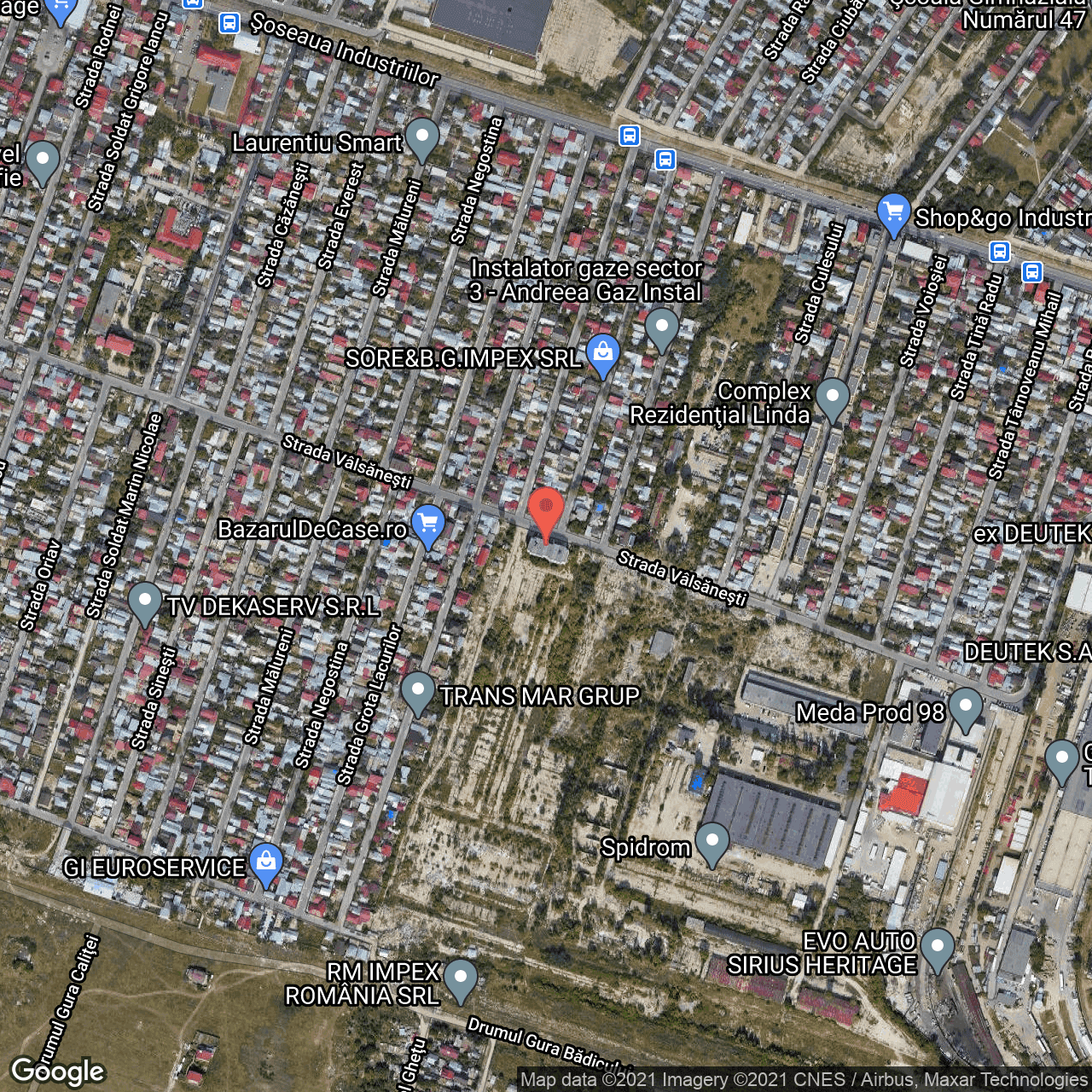 Poza harta hybrid, zoom 16, adresa Strada Valsanesti, Bucuresti, judetul Bucuresti Ilfov