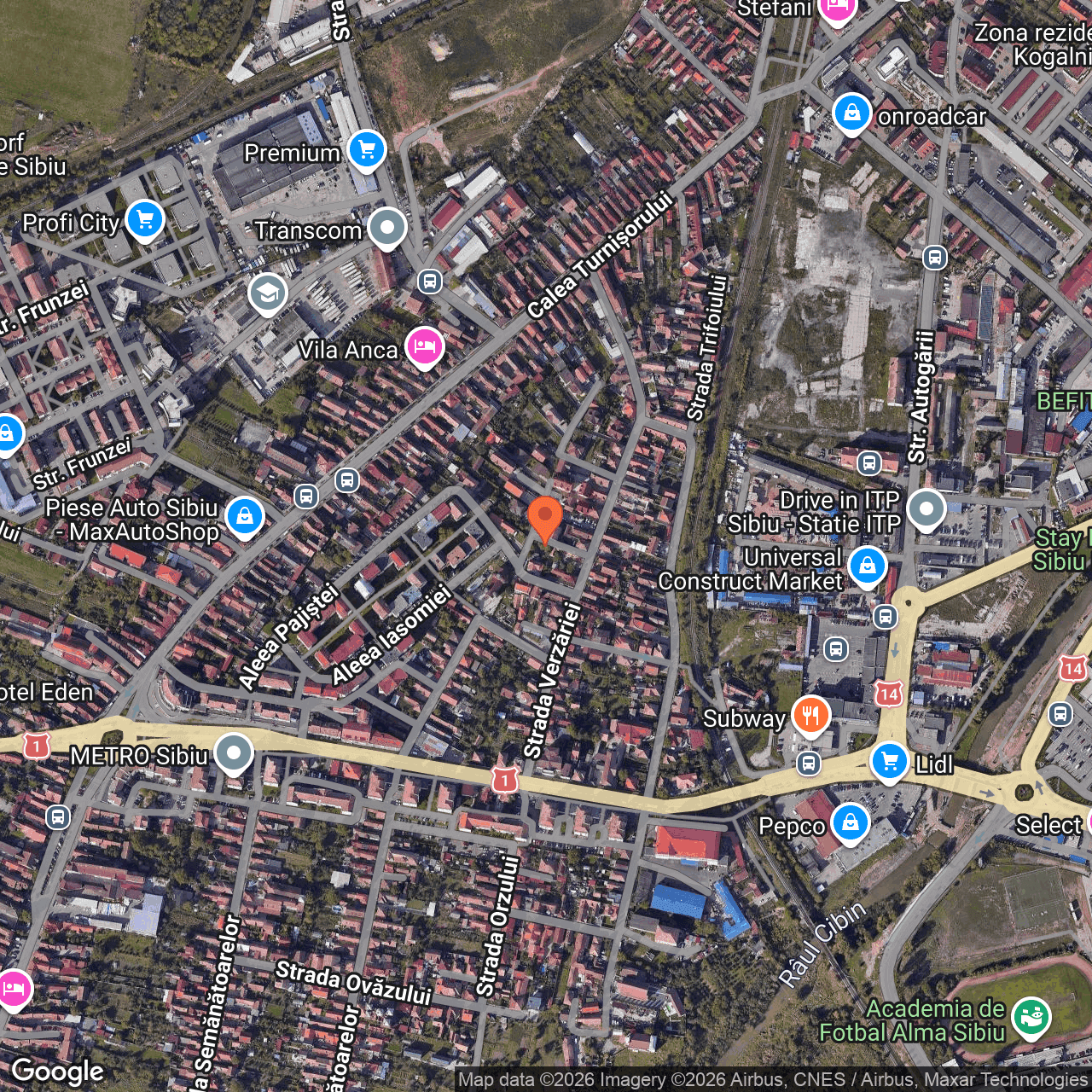 Poza harta hybrid, zoom 16, adresa Sibiu str.Lucernei nr.37E, , judetul