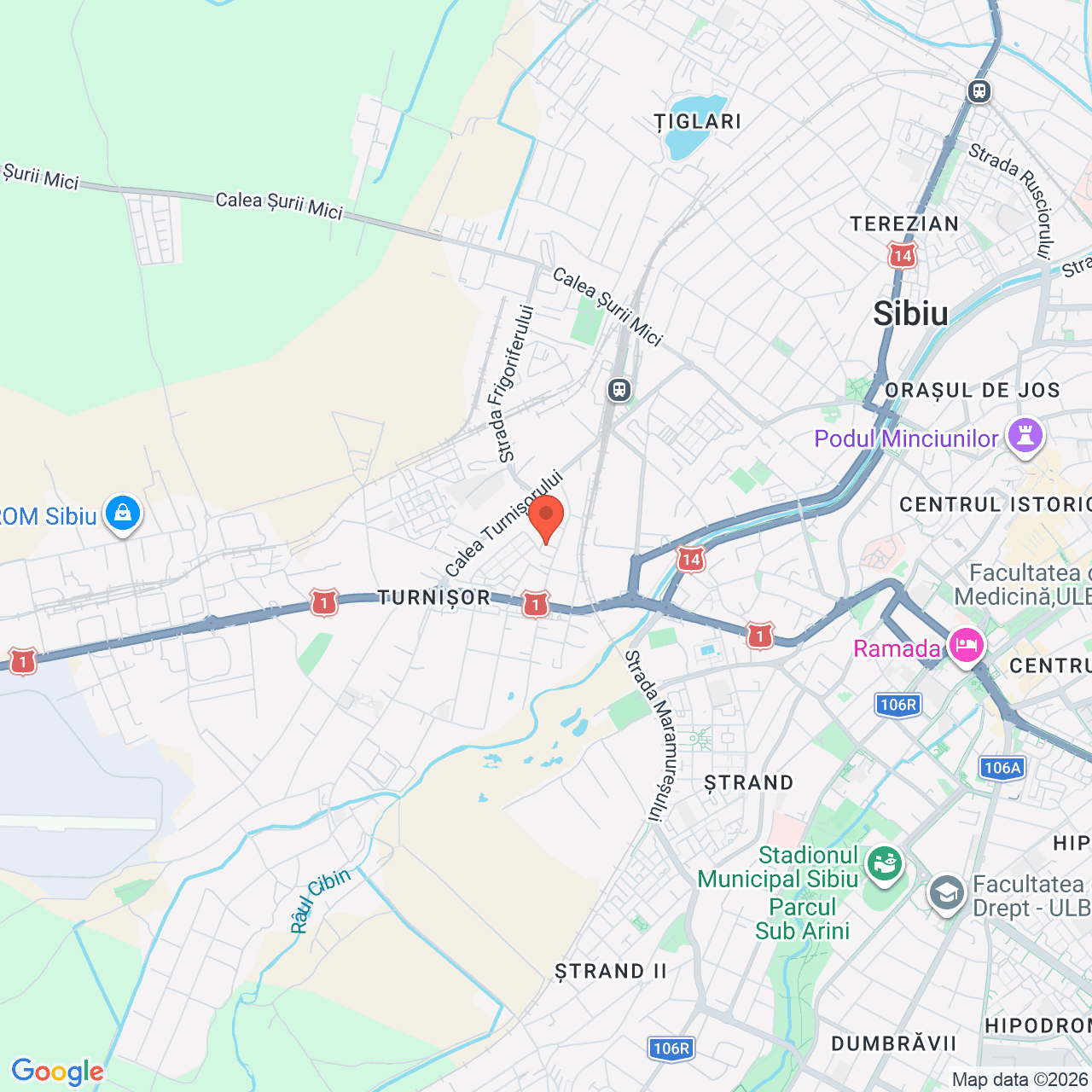 Poza harta streetview, zoom 14, adresa Sibiu str.Lucernei nr.37E, , judetul