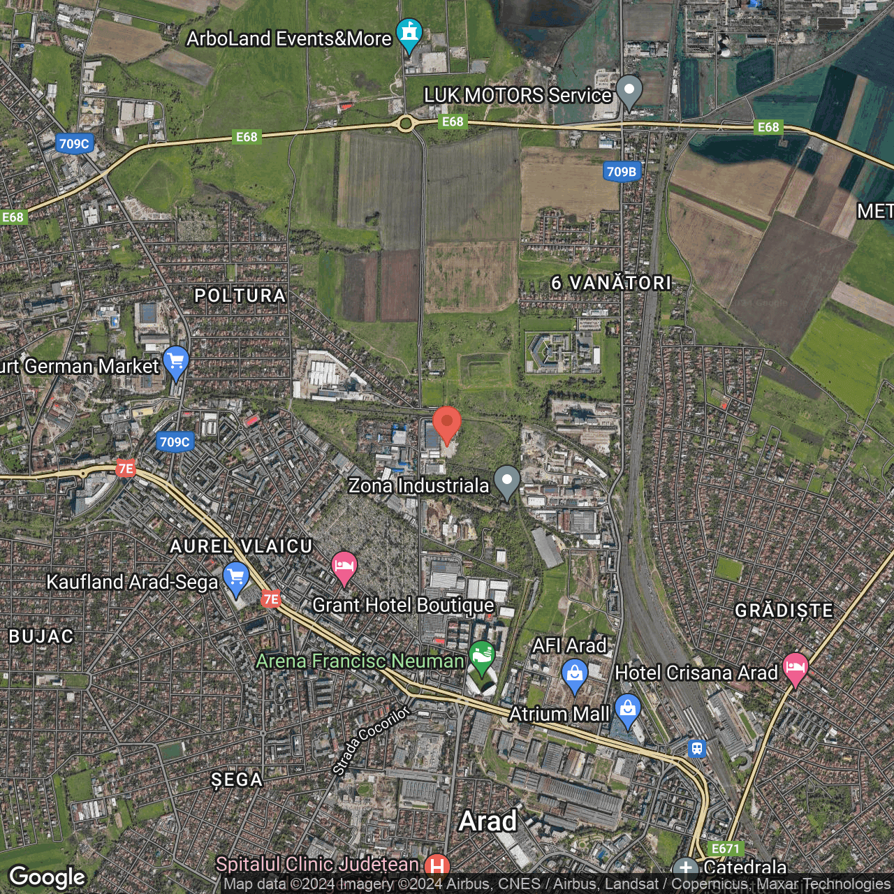 Poza harta hybrid, zoom 14, adresa Arad, str. Campul Linistii nr. 8, , judetul