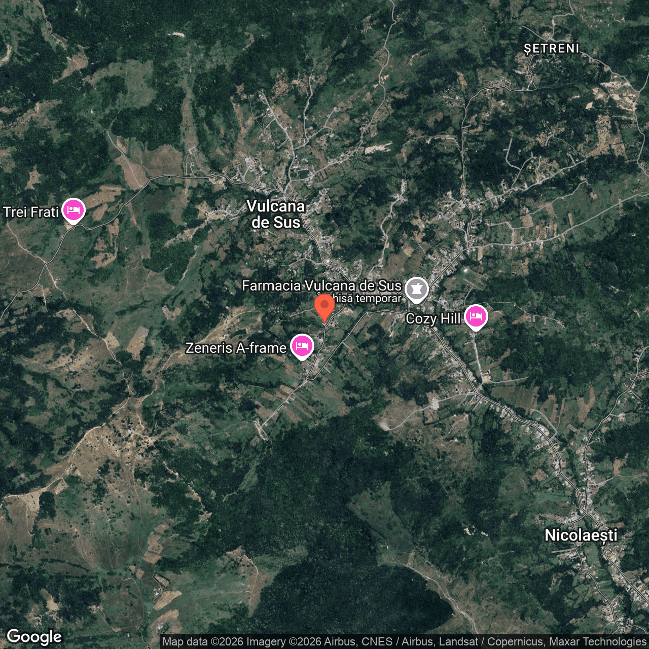 Poza harta hybrid, zoom 14, adresa Vulcana de Sus, Judet Dambovita, , judetul