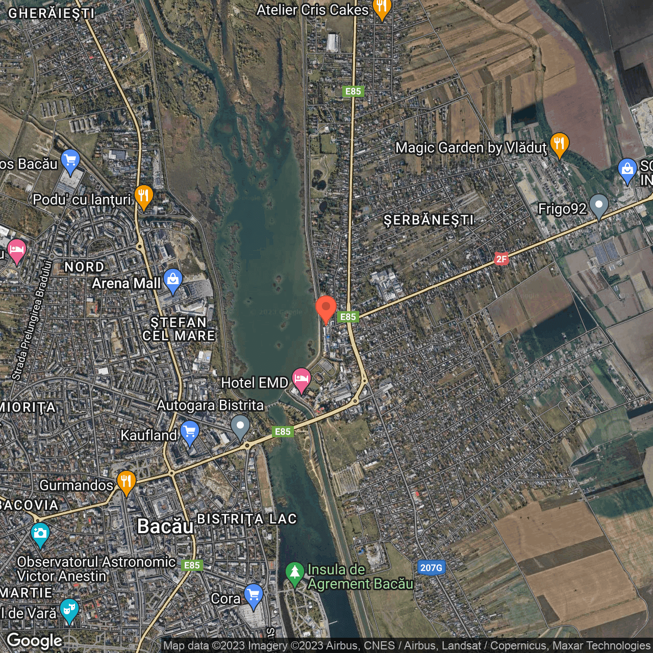 Poza harta hybrid, zoom 14, adresa Bacau, str. Serbanesti, nr. 9A, , judetul