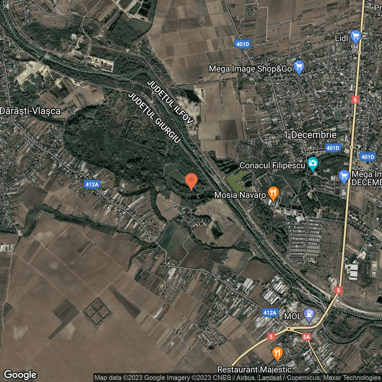 Poza harta hybrid, zoom 14, adresa 1 Decembrie Ilfov, , judetul