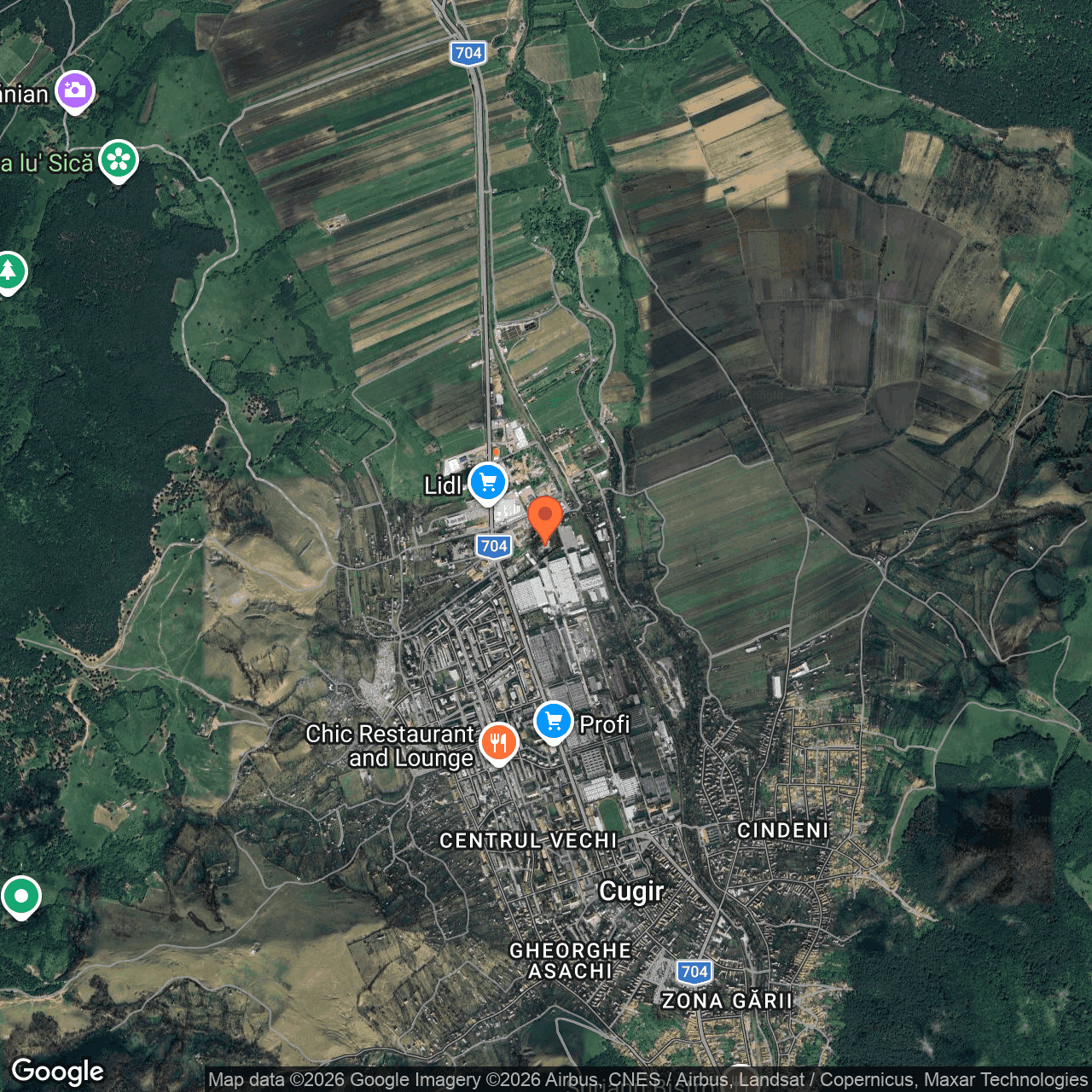 Poza harta hybrid, zoom 14, adresa strada Serelor, localitatea Cugir, judet Alba, , judetul