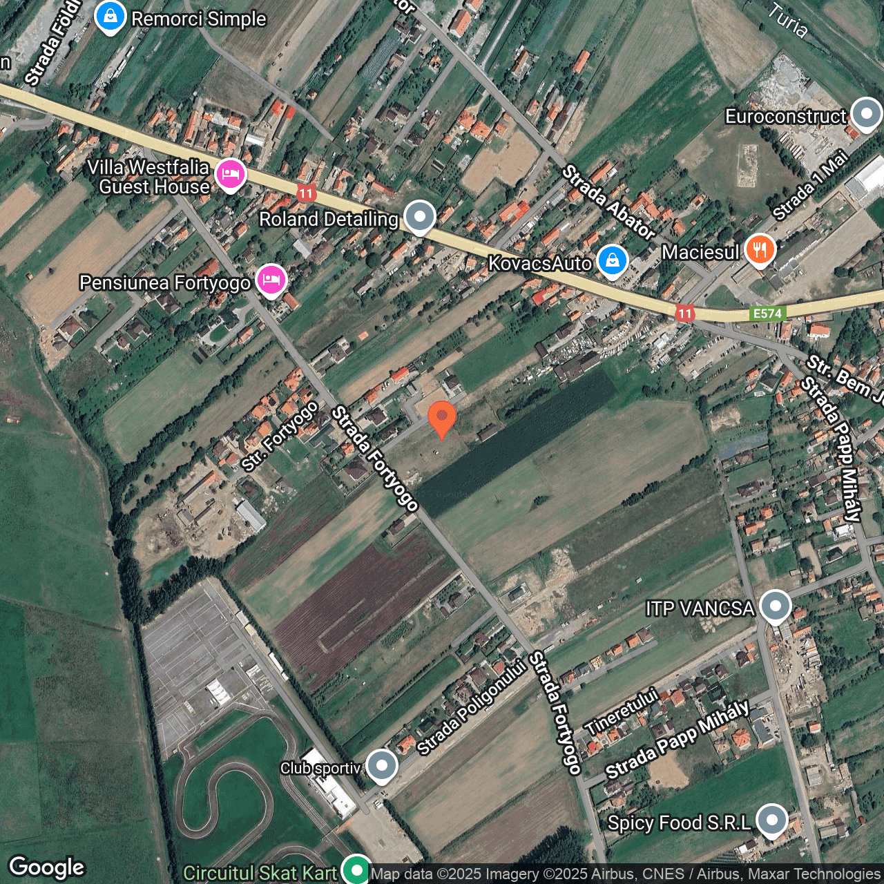 Poza harta hybrid, zoom 16, adresa strada Fortyogo mun. Targu Secuiesc, jud. Covasna, , judetul