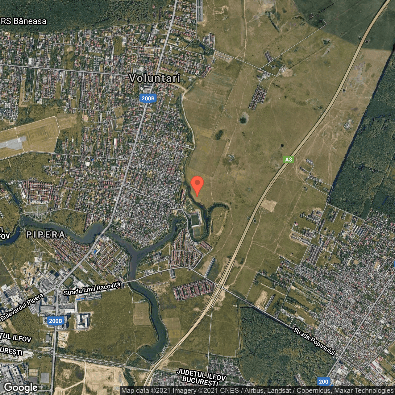 Poza harta hybrid, zoom 14, adresa Pipera, Voluntari, judetul Bucuresti Ilfov