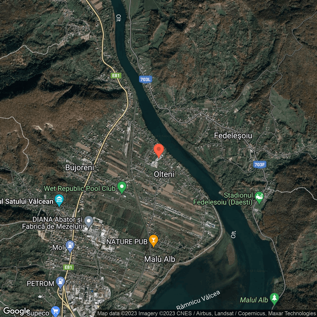 Poza harta hybrid, zoom 14, adresa Bujoreni Valcea, , judetul