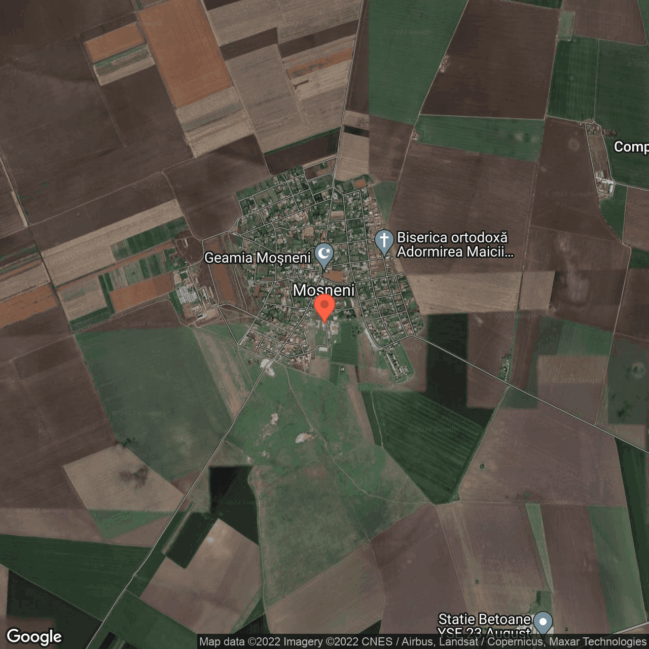 Poza harta hybrid, zoom 14, adresa Mosneni, judetul Constanta