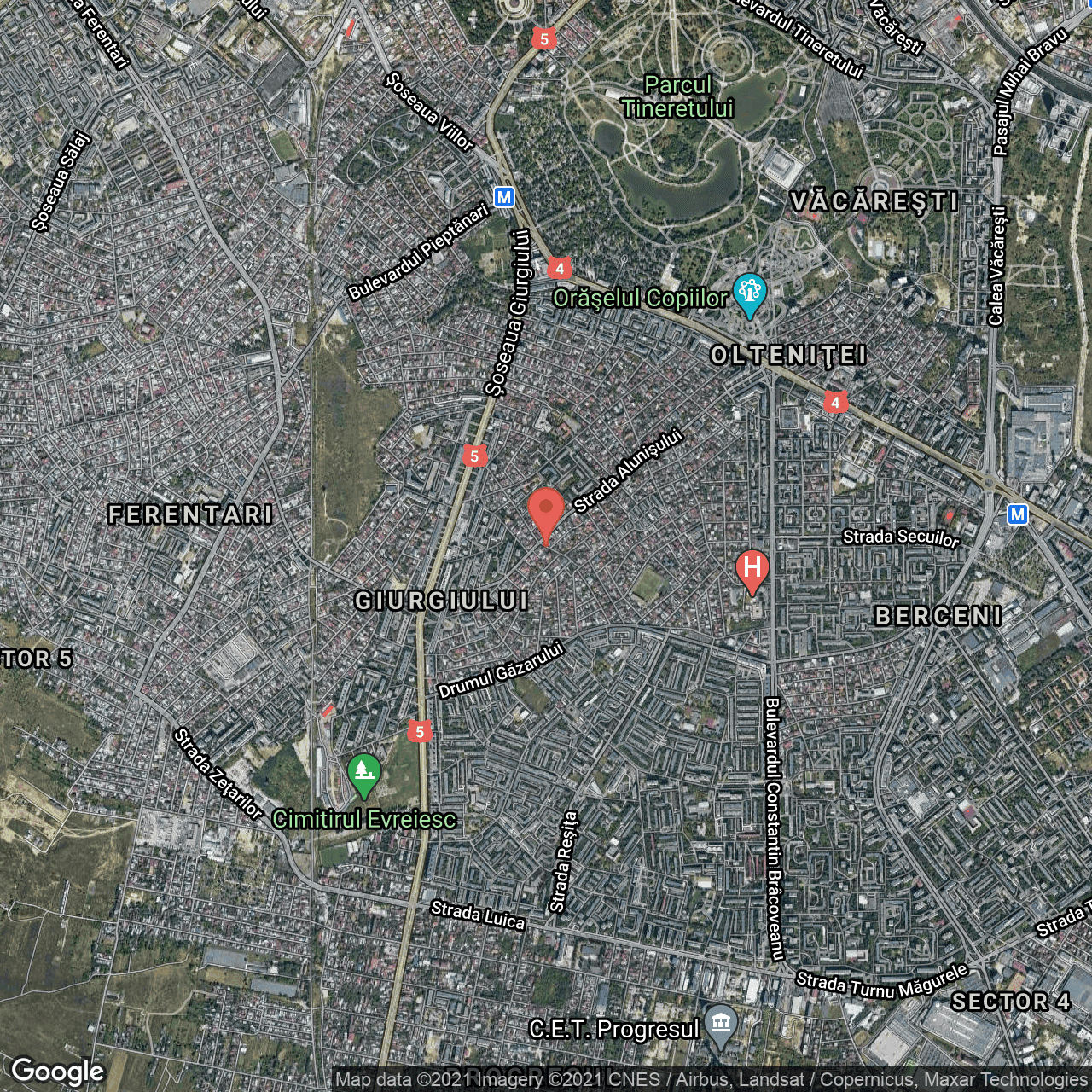 Poza harta hybrid, zoom 14, adresa Str. Soimus, Bucuresti, judetul Bucuresti Ilfov