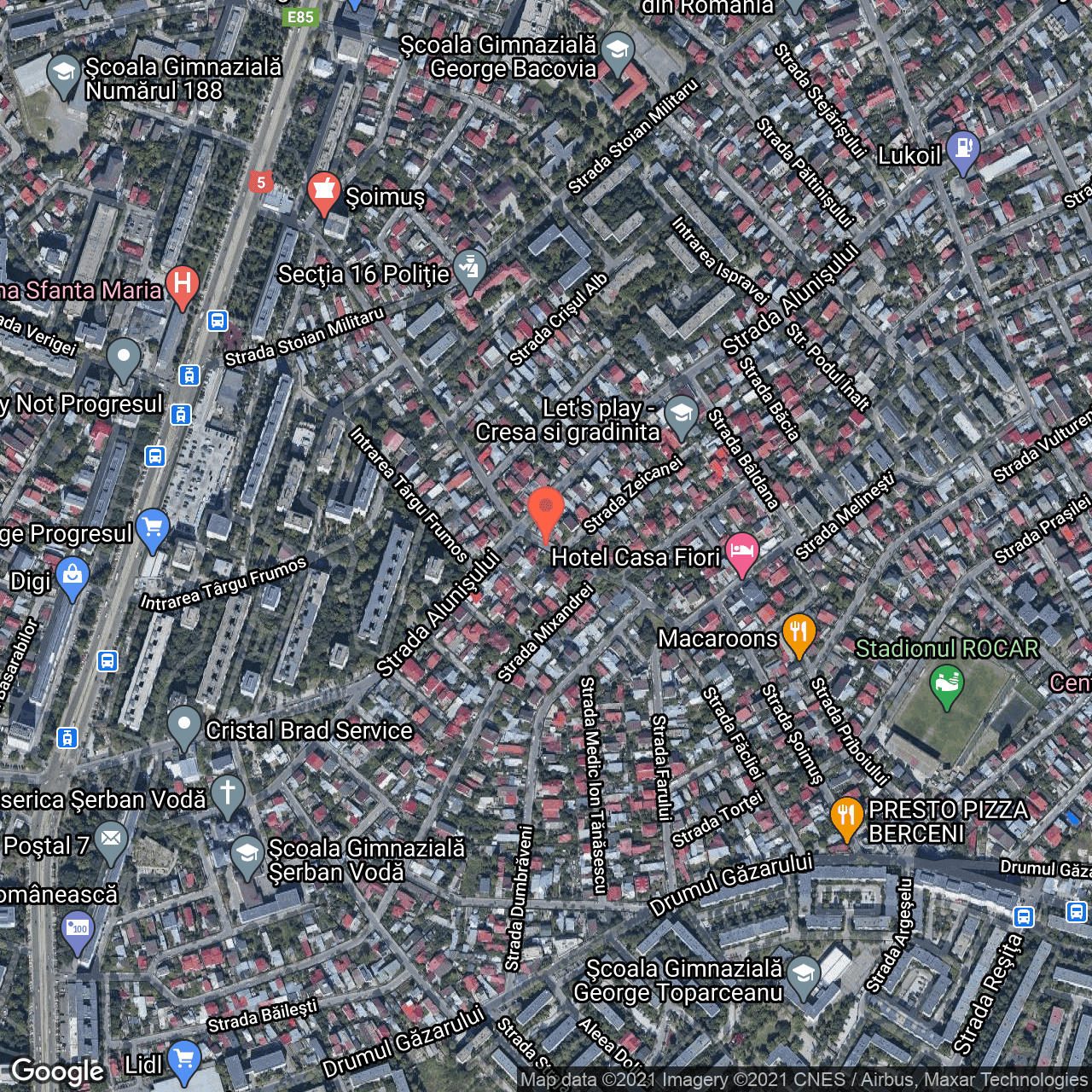 Poza harta hybrid, zoom 16, adresa Str. Soimus, Bucuresti, judetul Bucuresti Ilfov