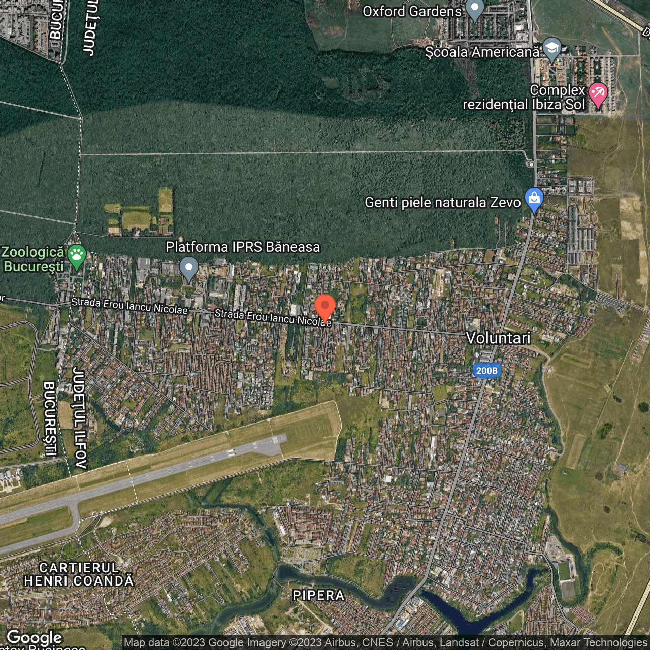 Poza harta hybrid, zoom 14, adresa Iancu Nicolae 29 Pipera Voluntari, , judetul