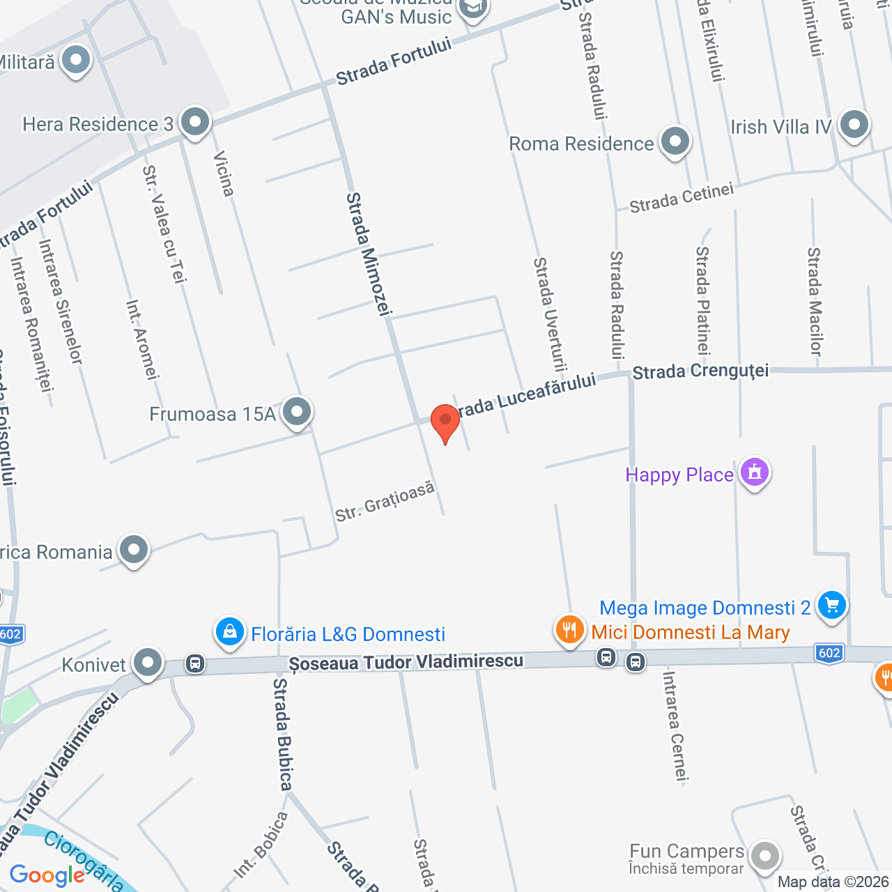 Poza harta streetview, zoom 16, adresa Strada Luceafarului Domnesti Ilfov, , judetul